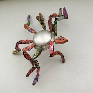 Colorful Bottlecap Recycled Small Spider Sculpture